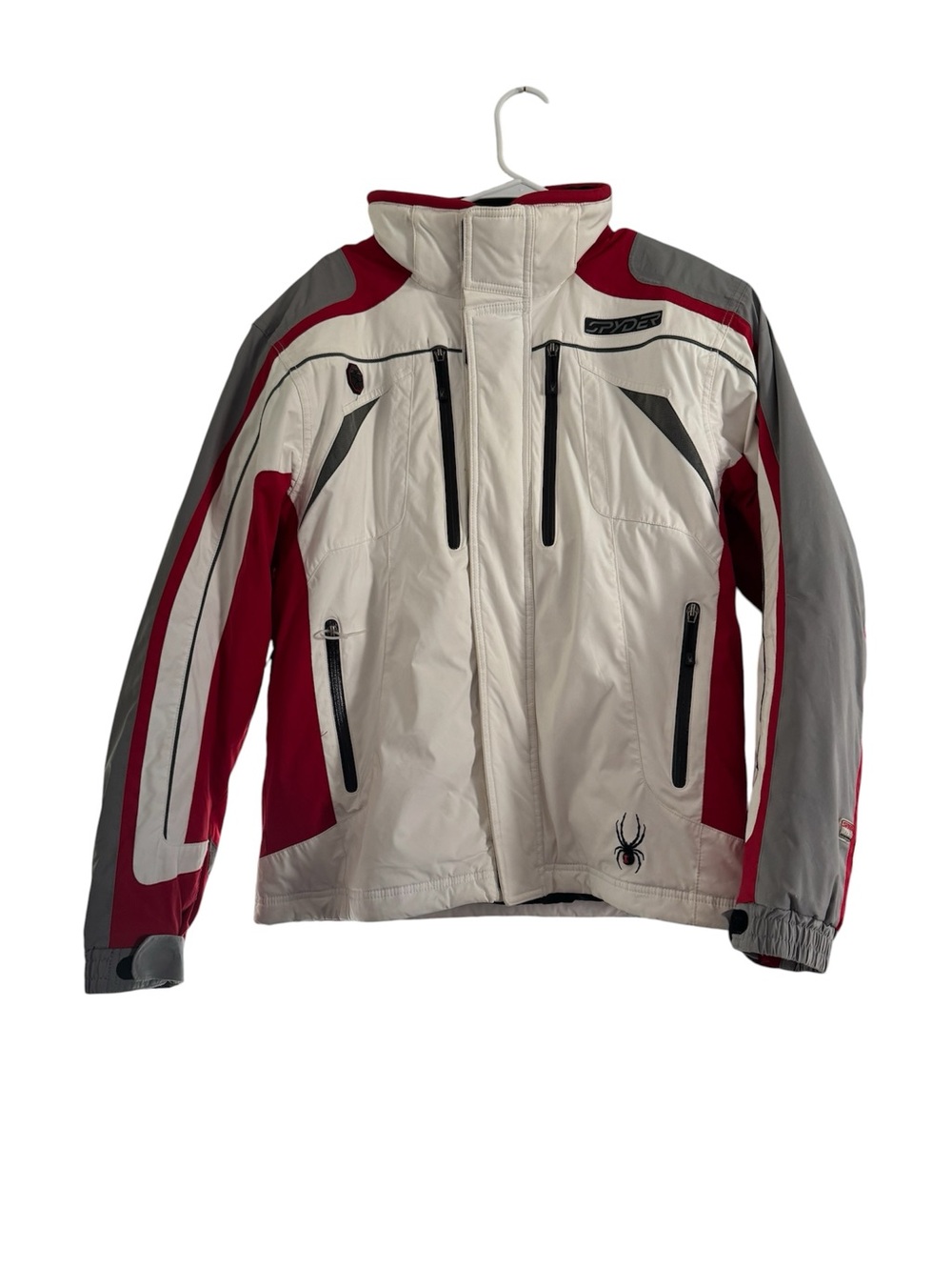Spyder Men’s Medium Ski Jacket White Red Gray Thinsulate Snow Coat